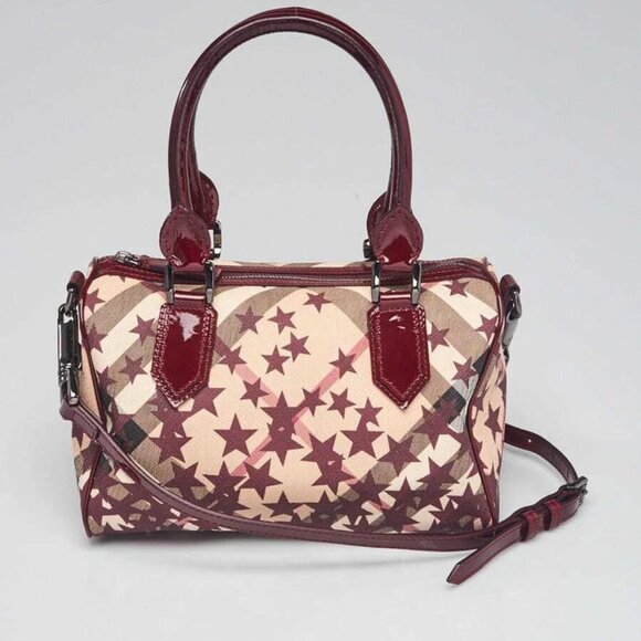 Burberry Beige/Red Supernova Star Check Coated Canvas and Leather Crossbody Bag - Picture 1 of 12